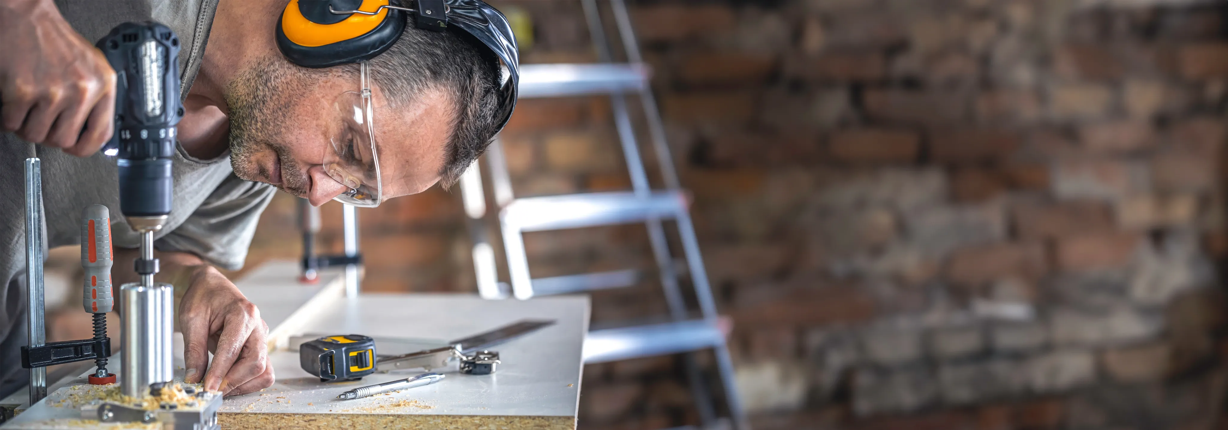 worker drilling