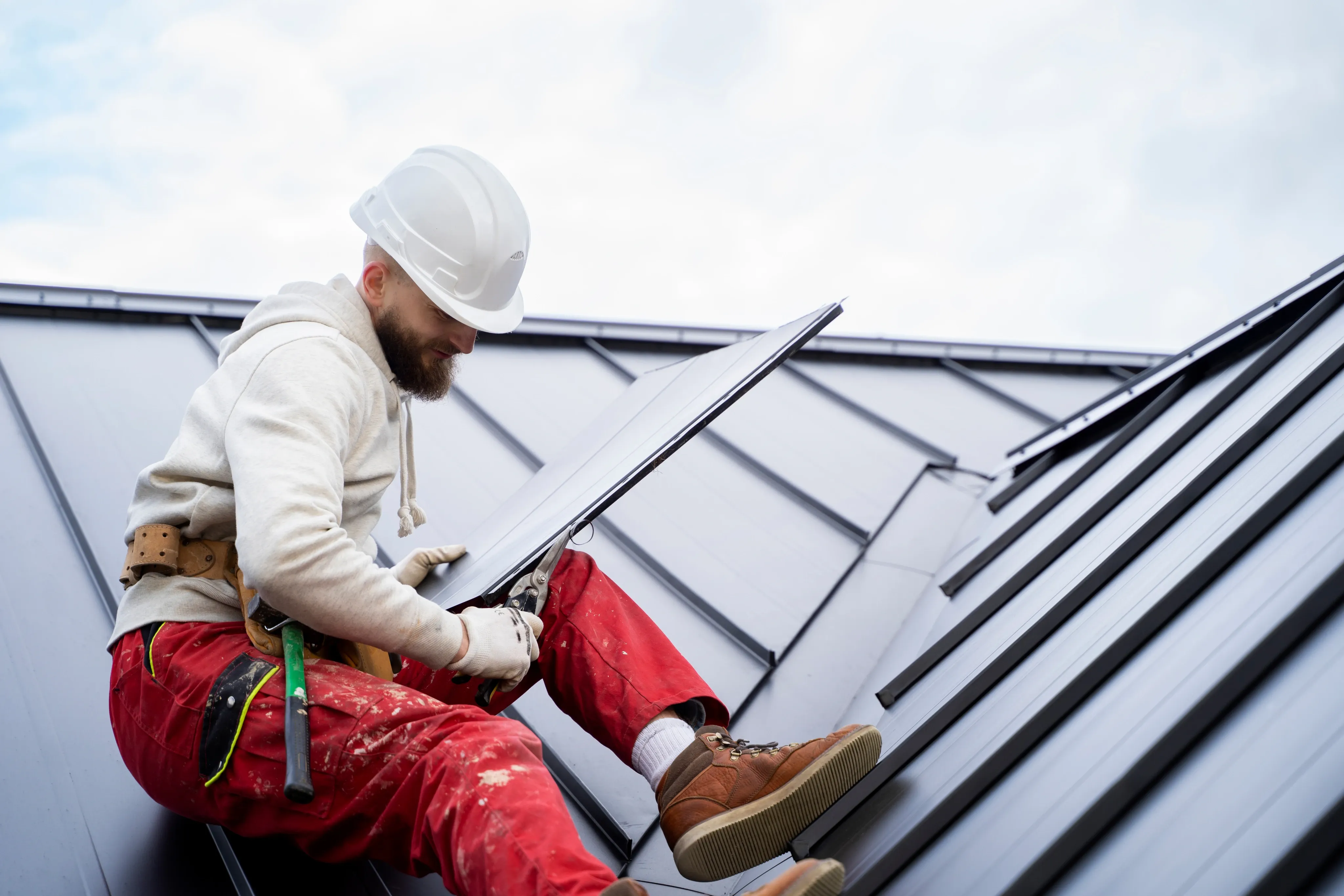 Worker on a roof